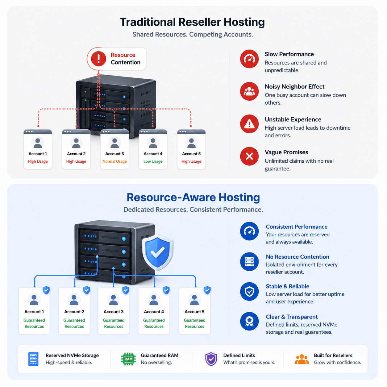 hero-comparison-indiaresellerhosting Resource aware reseller hosting architecture with CPU RAM and NVMe allocation